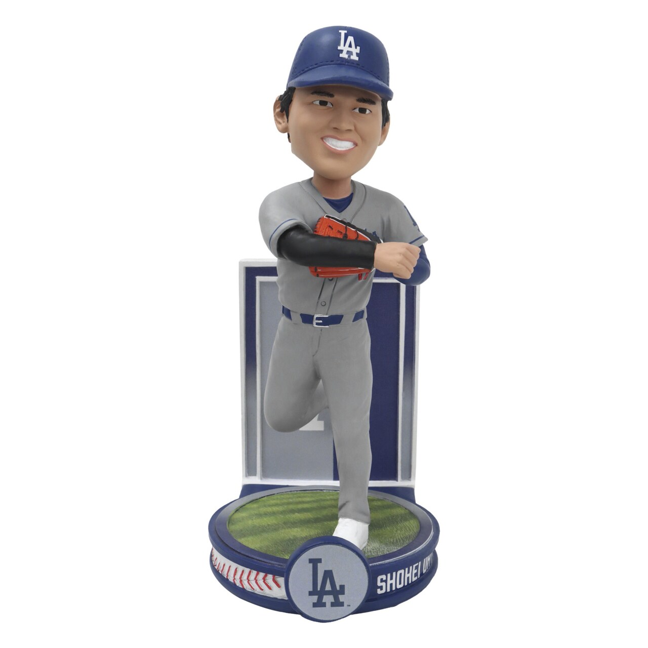 Shohei Ohtani Dodgers Gray Jersey Pitching Banner MLB Bobblehead